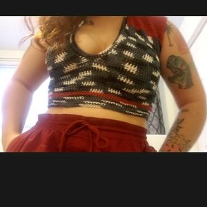 Crochet Color Block Crop Top